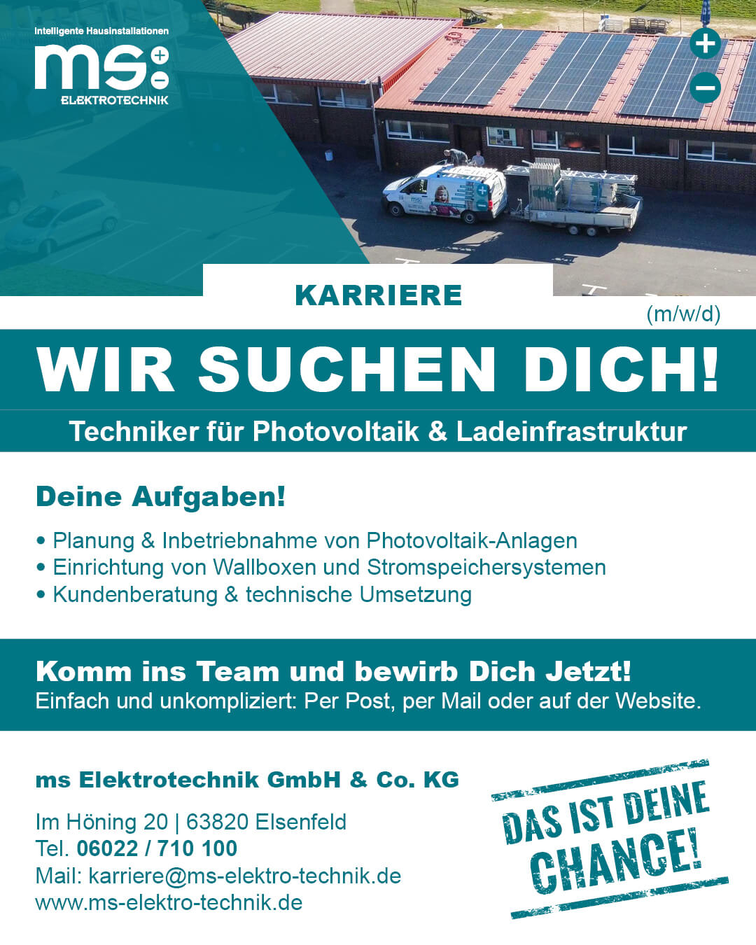 Techniker für Photovoltaik Ladeinfrastruktur (m/w/d)